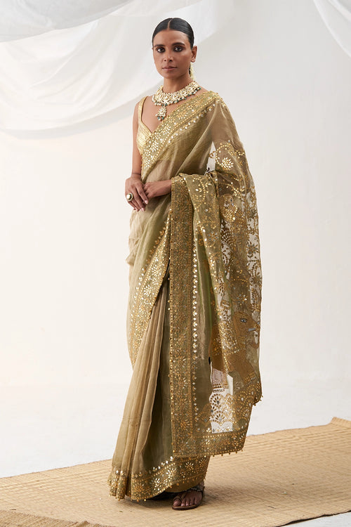 Kumudani Green Saree Set