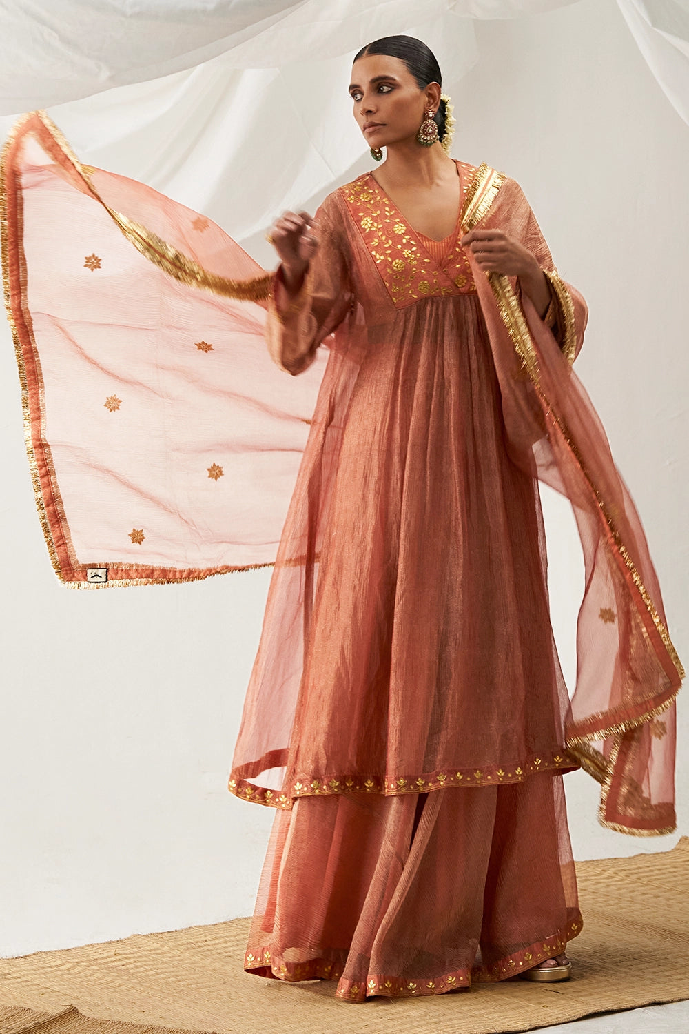 Nurvi Peach Kurta Set