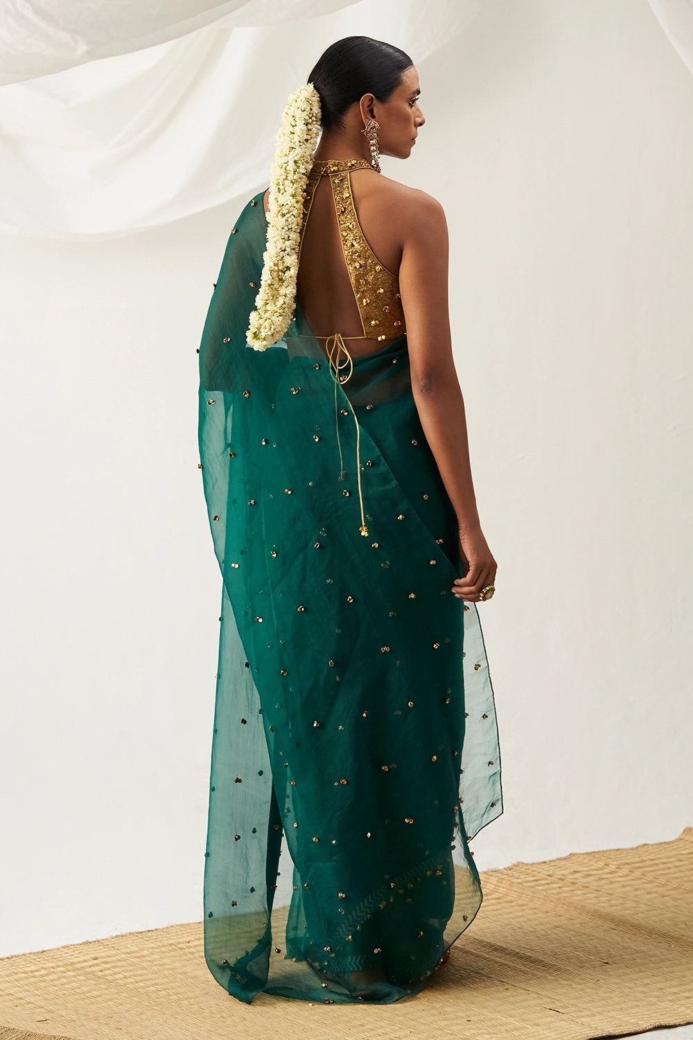 Amodini Emerald Green Saree Set