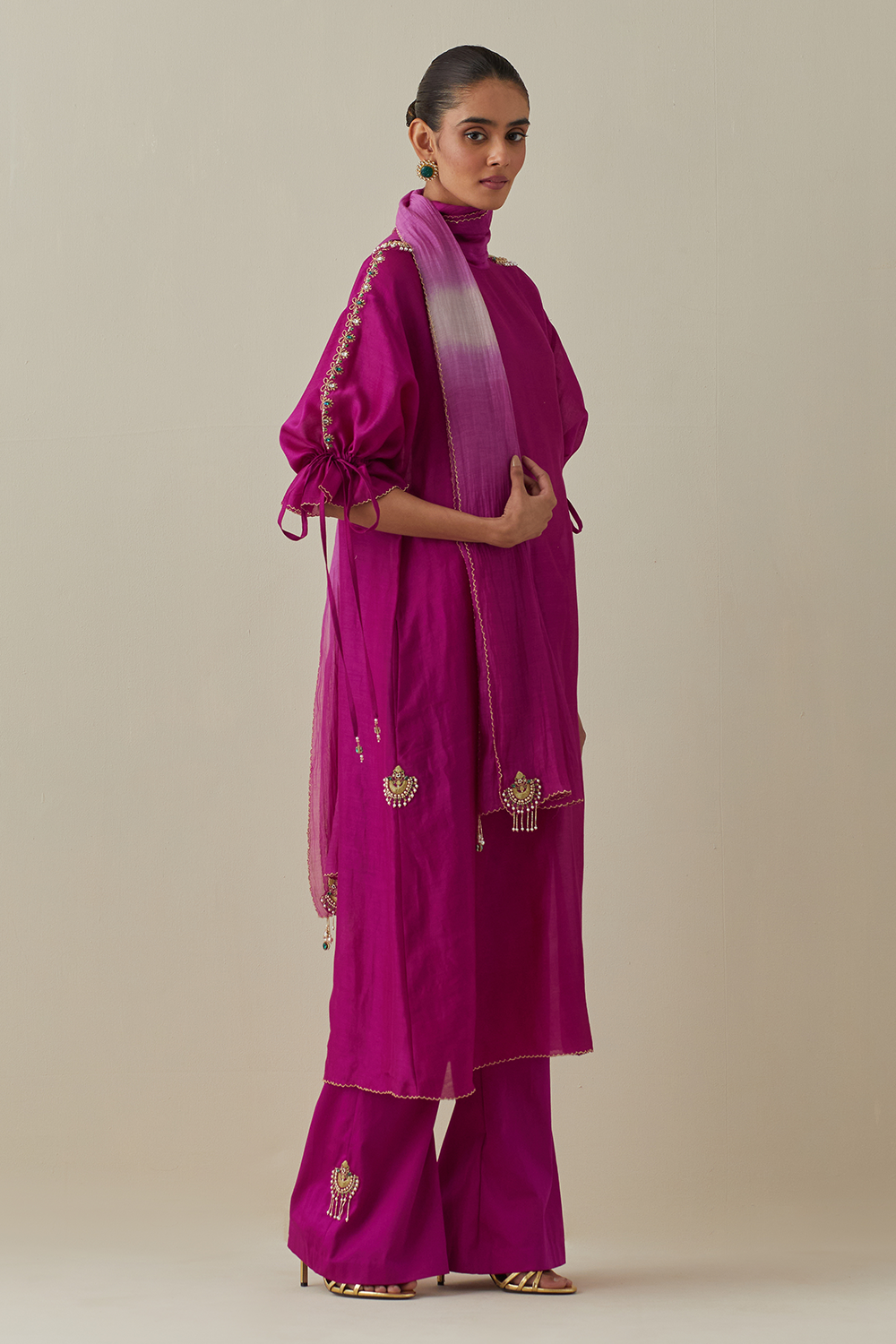 Bia Fuschia Kurta Set with Dupatta