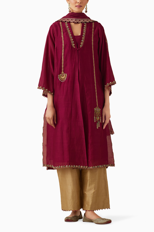 Ambreen Red Kurta Set with Dupatta