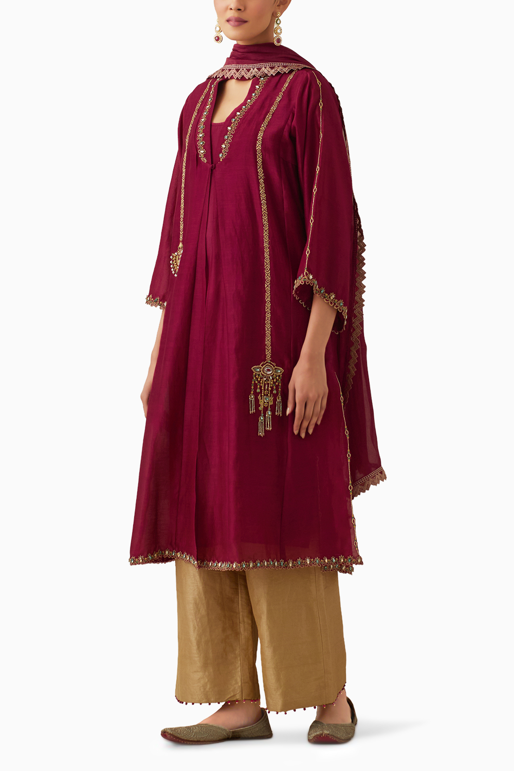 Ambreen Red Kurta Set with Dupatta