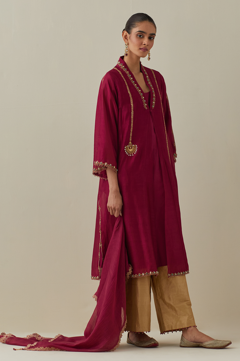 Ambreen Red Kurta Set with Dupatta