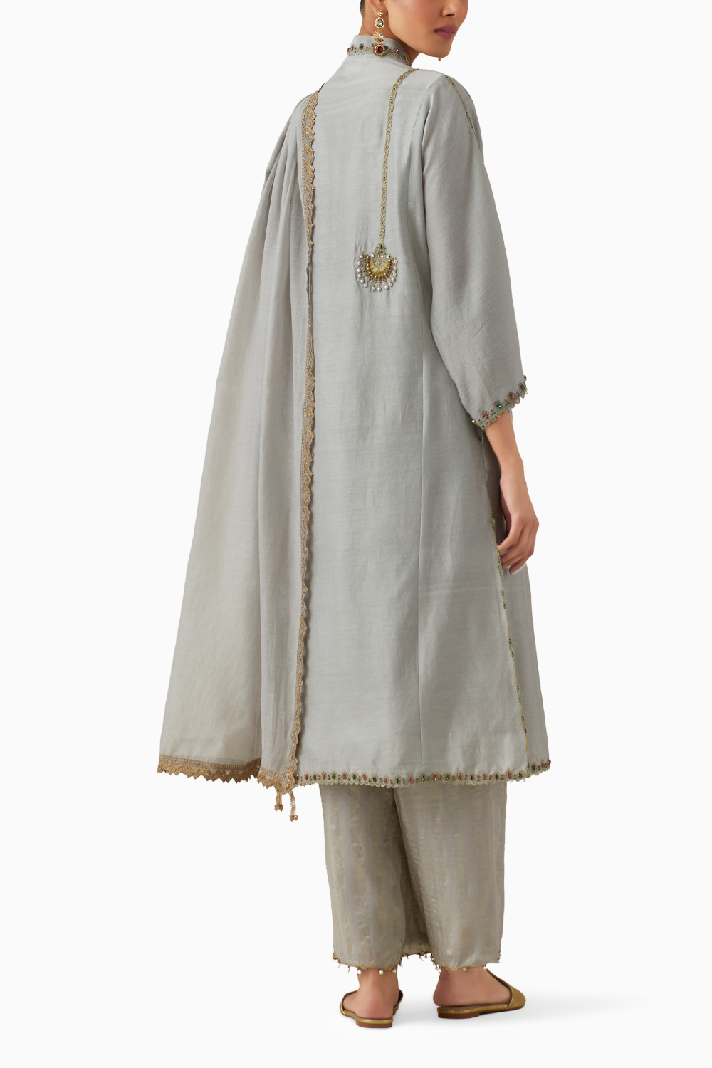 Ambreen Grey Kurta Set with Dupatta