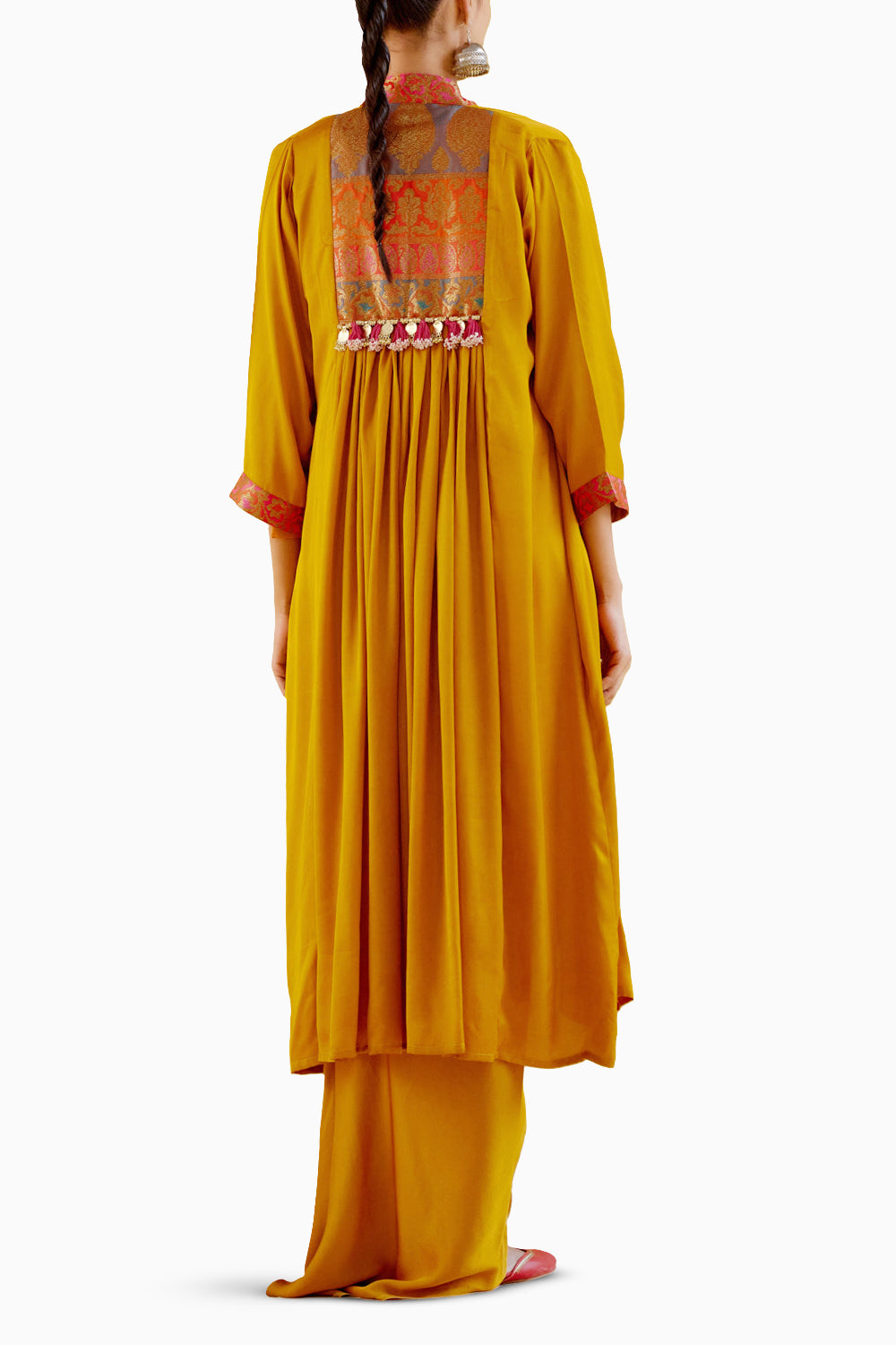 Malini Yellow Bandhini Jacket with Blouse and Skirt