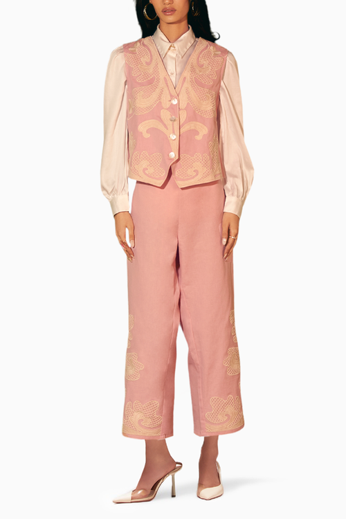 Caprese Cutwork Waist Coat Set