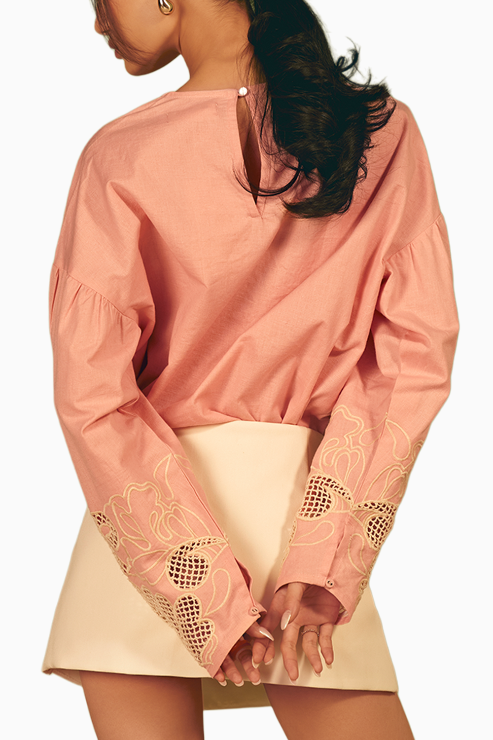 Flamingo Cutwork Embroidered Blouse