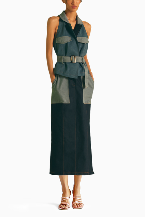 Chinque Patched Denim Dress