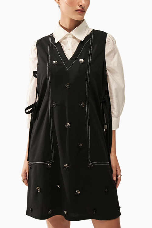 Hand Embellished Monochrome Dress