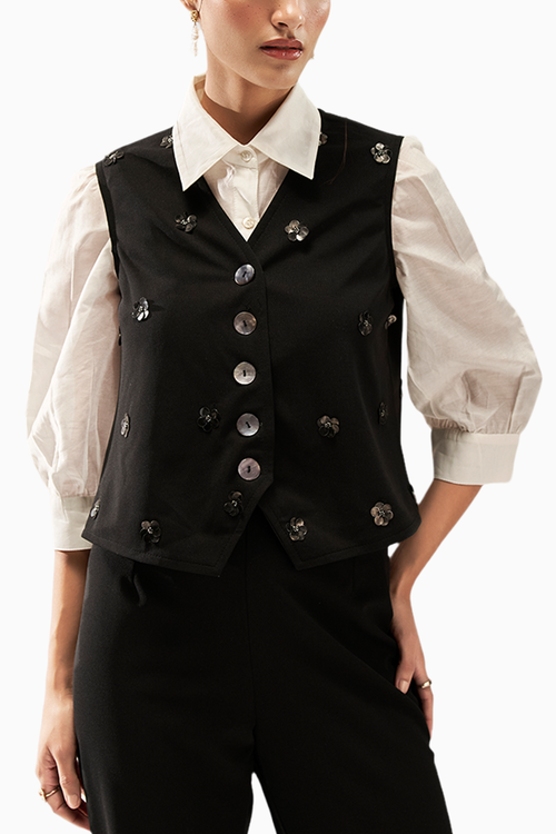 Flower Petal Waist Coat Set