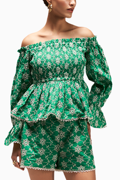 Emerald Off -Shoulder Co-ord Set