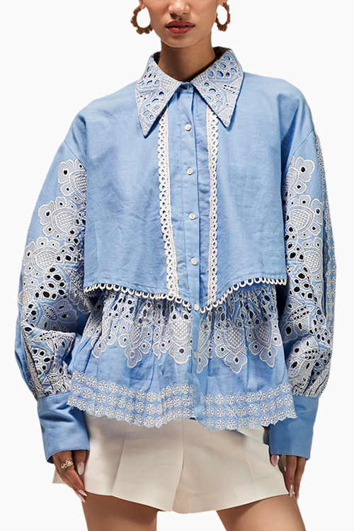 Summer Hue Broderie Blouse