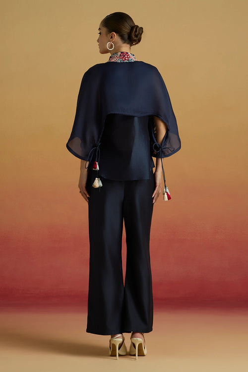 Indigo Paisley Layered Shirt with Amaryllis Pants