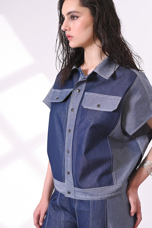 Indigo Edge Top with Margot Pants