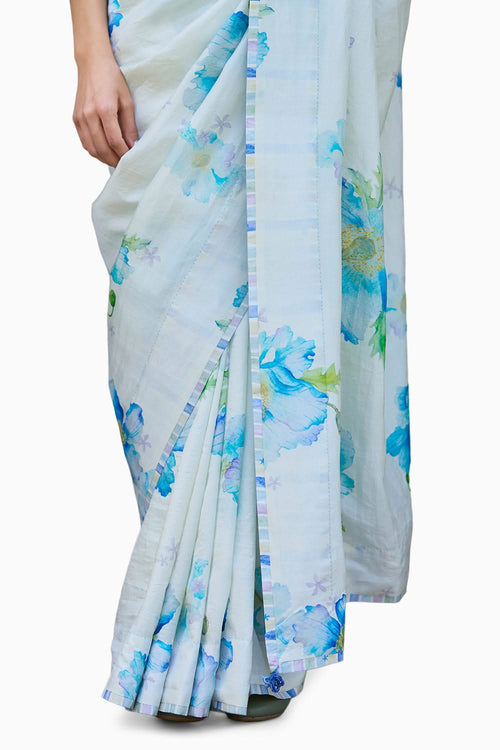 Aura Poppy Ivory Saree