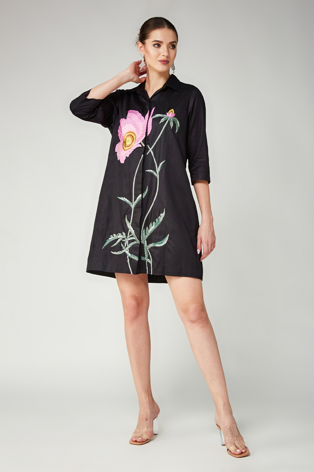 Pink Poppy Shirt Dress