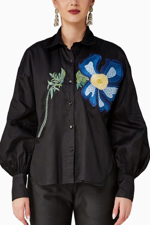 Blue Poppy Oversized Shirt