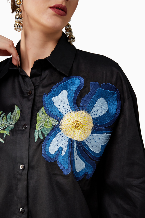Blue Poppy Oversized Shirt