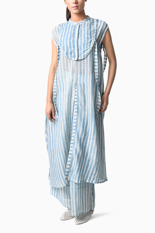Slit Tunic Sky Set