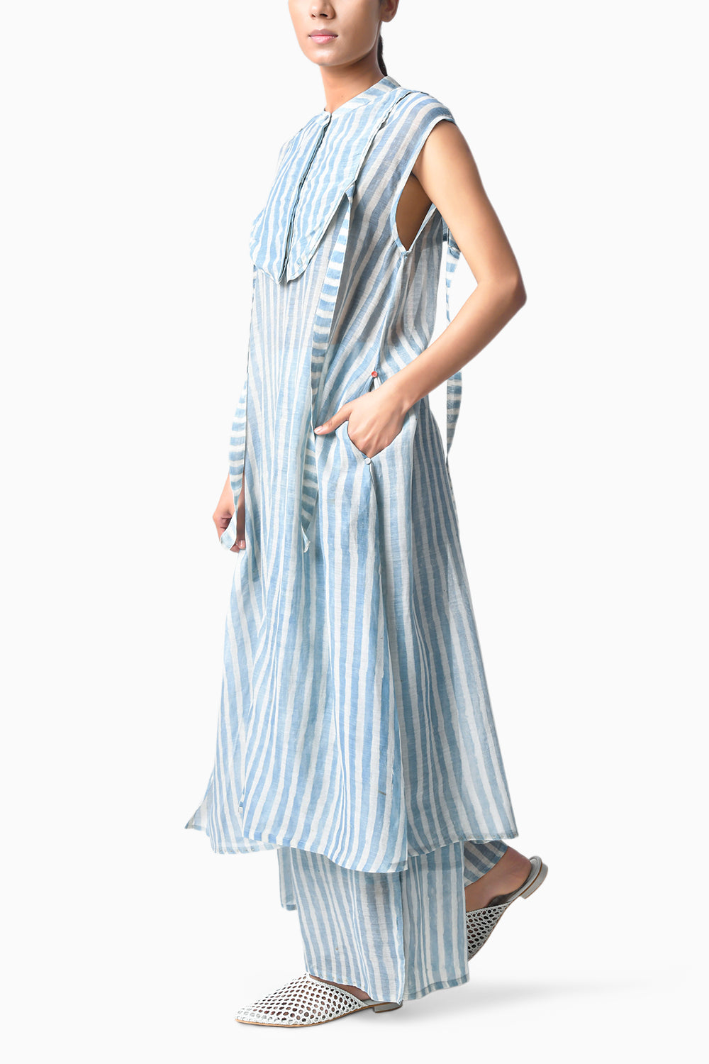 Slit Tunic Sky Set