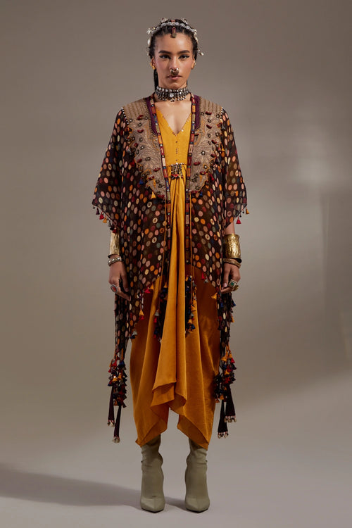 Yellow Topaz Anka Veni Dupatta Jacket Set
