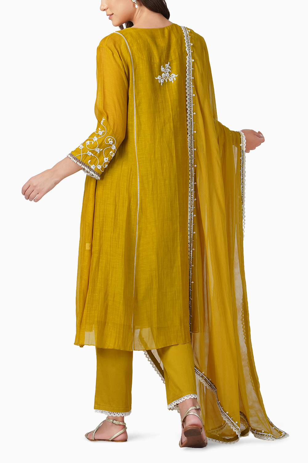 Baroque Flower Mustard Kurta Set