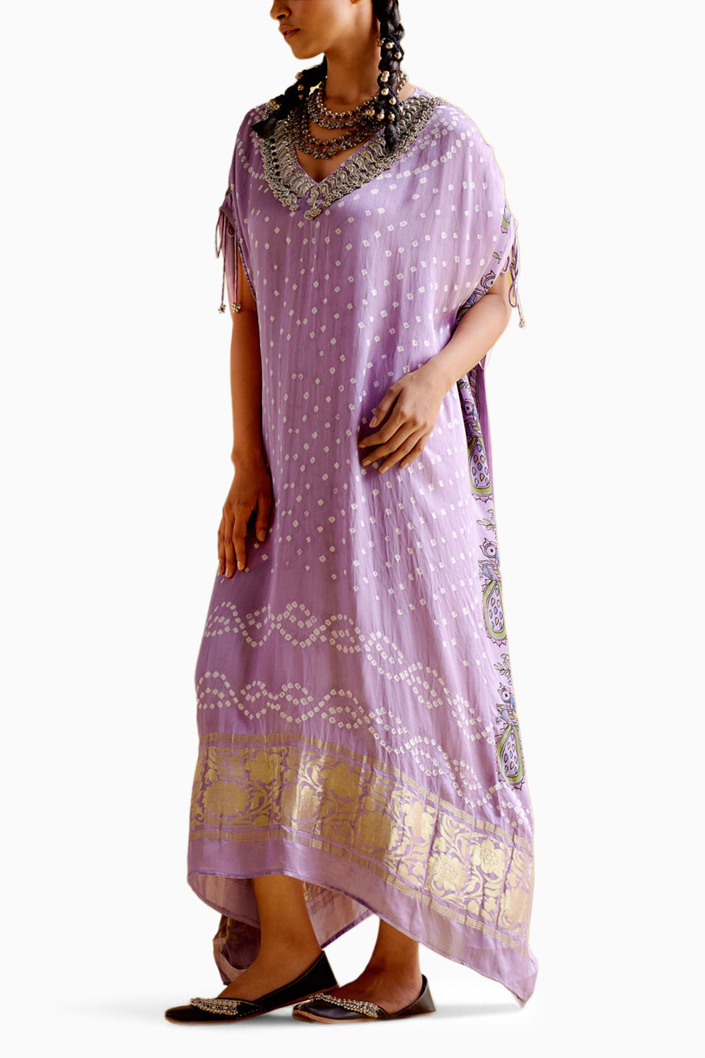 Anuradha Kalamkari Purple Kaftan