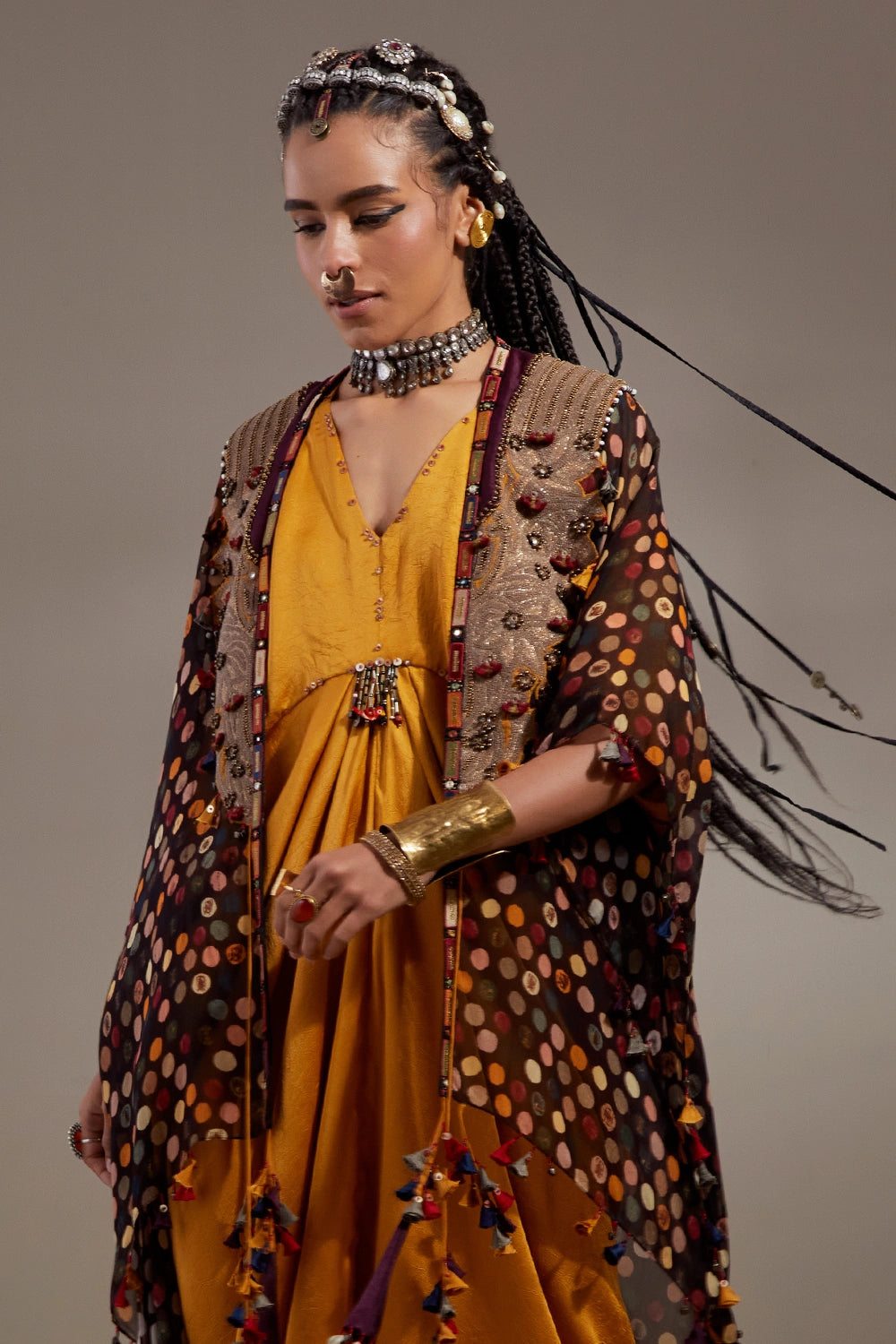 Yellow Topaz Anka Veni Dupatta Jacket Set