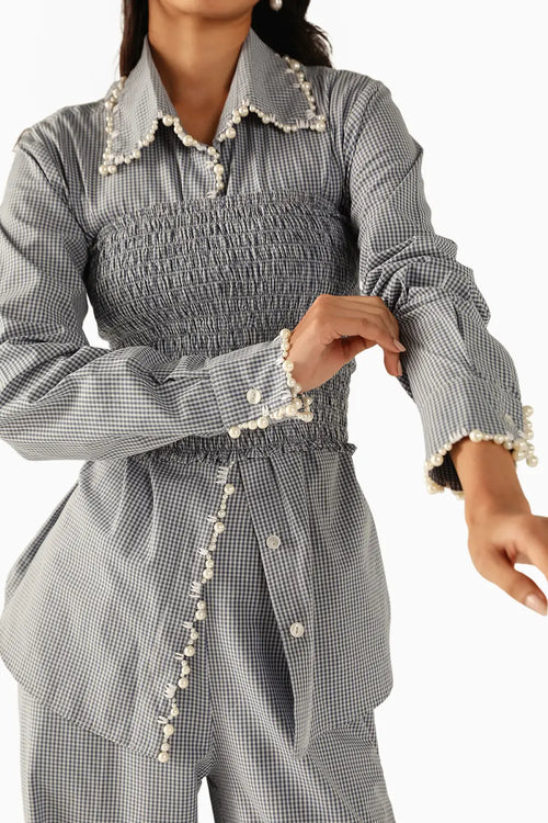 Carrie Blue Checks Co-ord Set