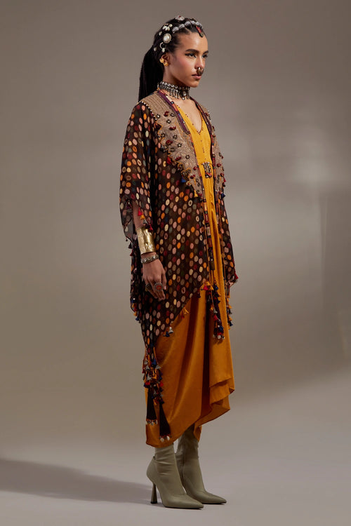 Yellow Topaz Anka Veni Dupatta Jacket Set