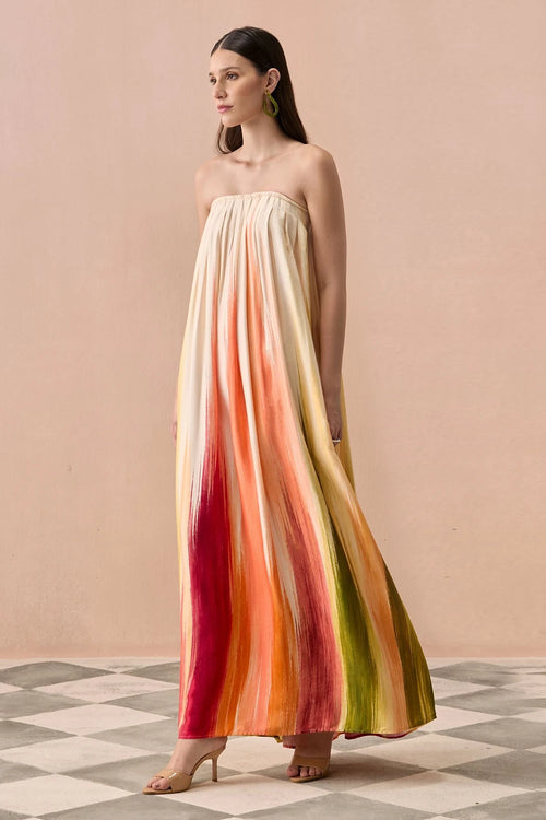 Sunset Coral Maxi Dress