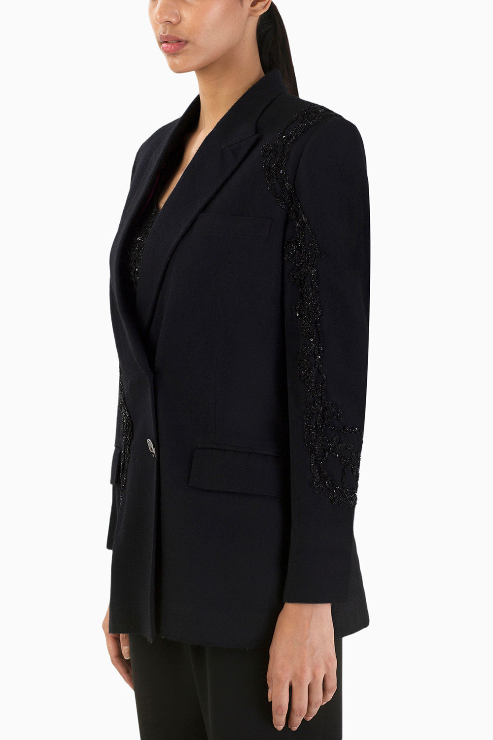 Zero Moon Embellished Pashmina Jacket