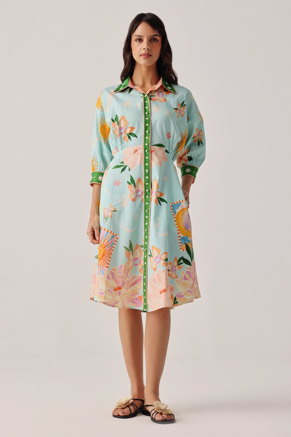lena midi dress Azure Print Lena Midi Dress