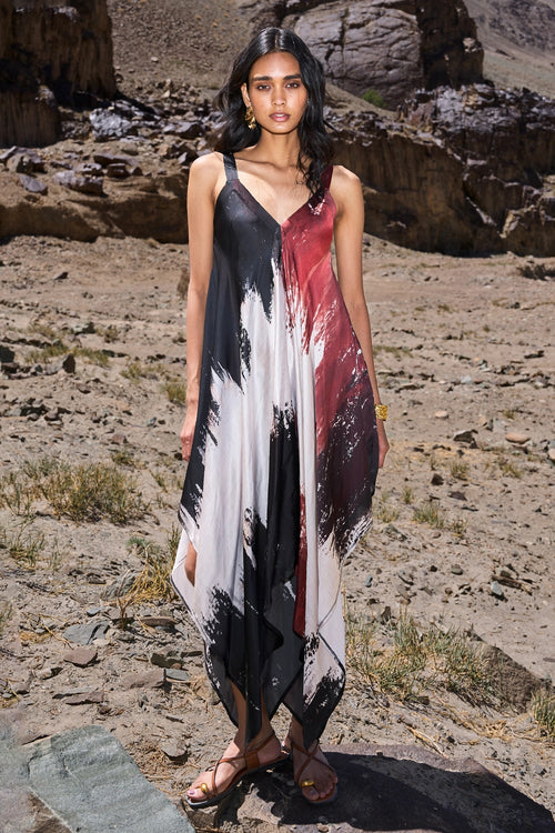 Brushstroke Flowing Dress
