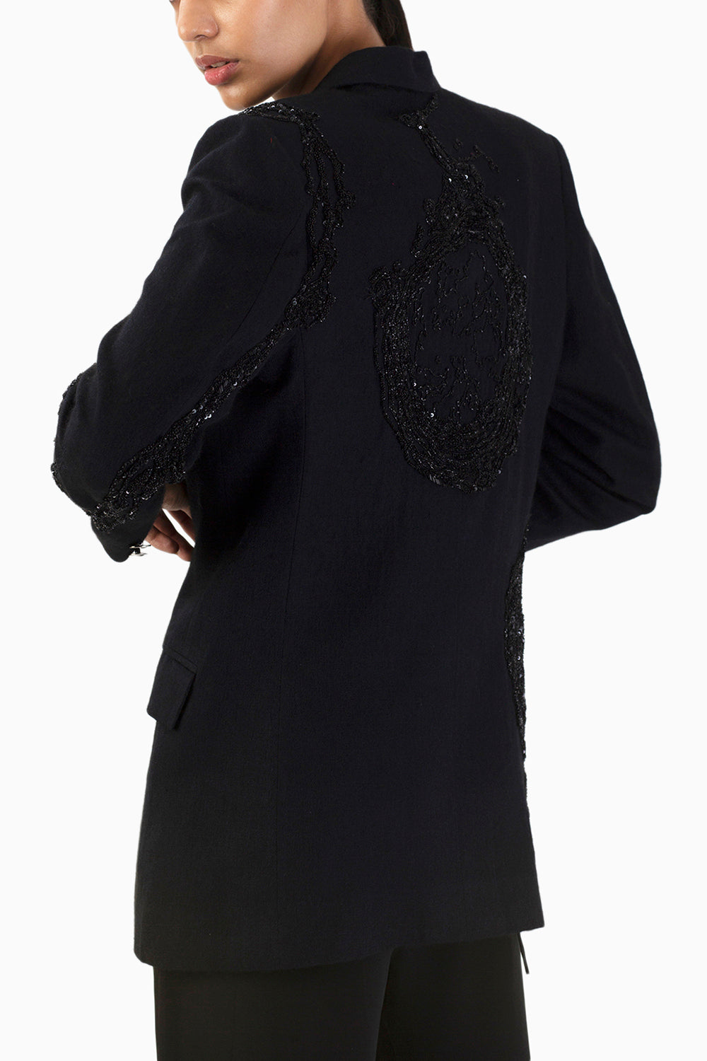 Zero Moon Embellished Pashmina Jacket