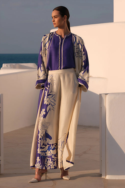 Ivory Blue Horses Printed Co-ord Set