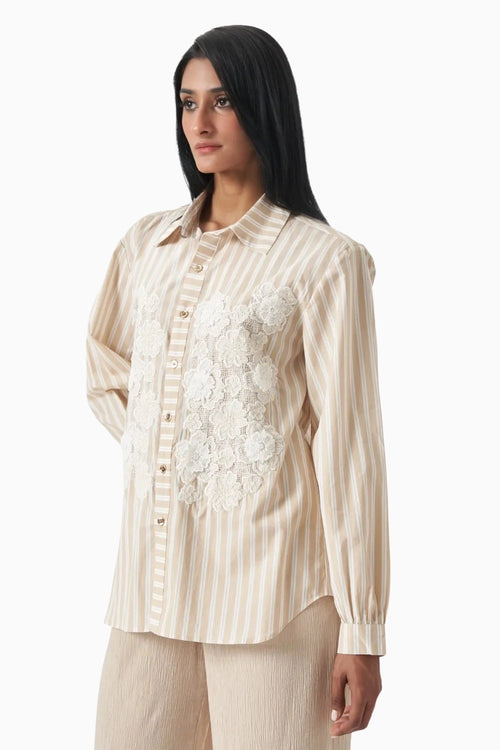 Toasted Vanilla Lace Shirt