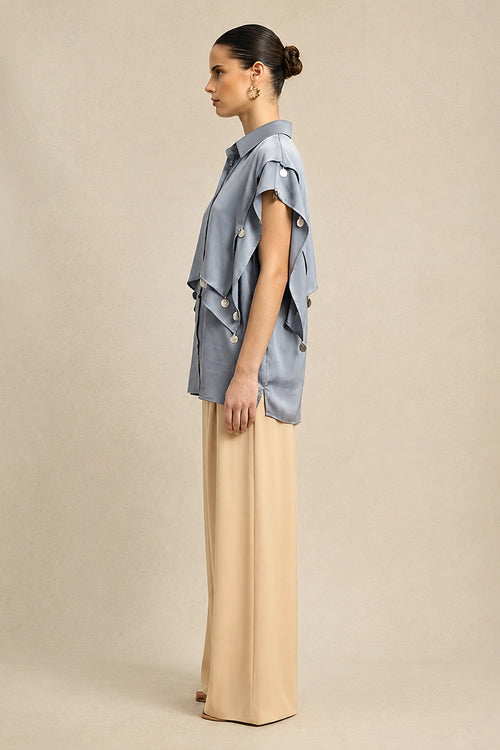 Steel Grey Coin Flap Shirt