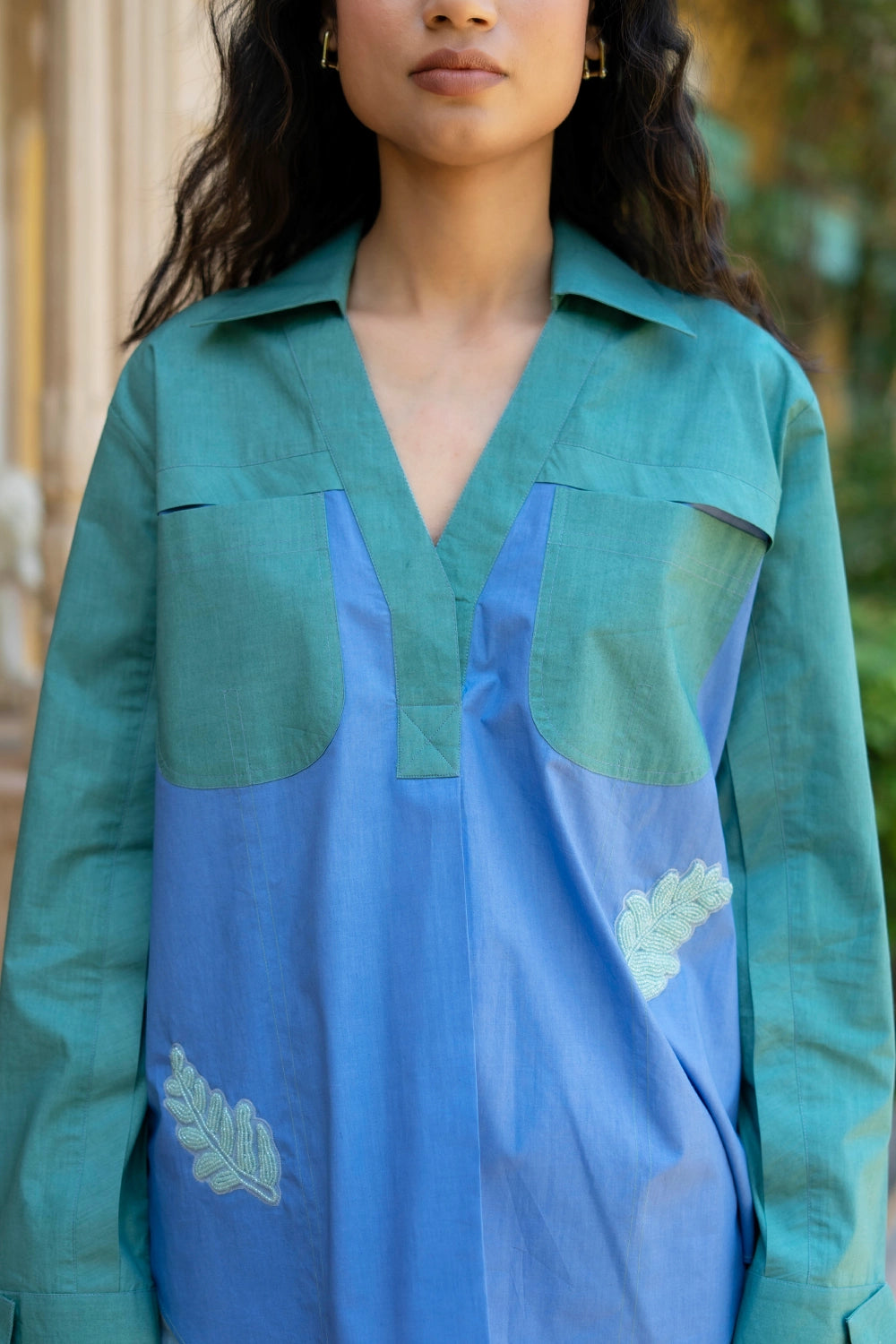 Aqua Blue Veinna Shirt
