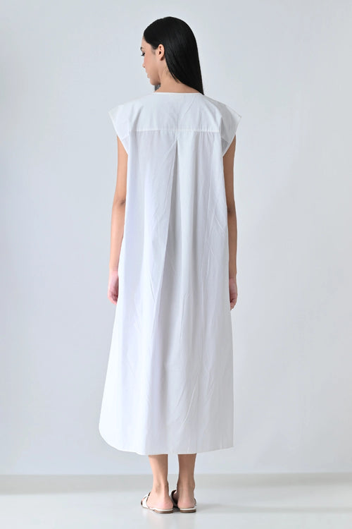 Soft Ivory Floral Printed Dress