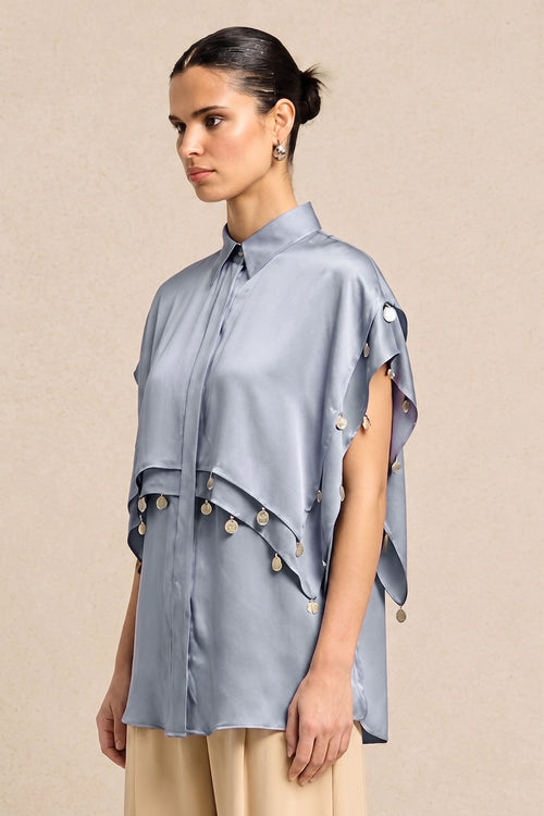 Steel Grey Coin Flap Shirt