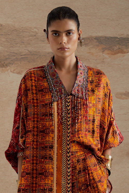 Satin Yellow Mandala Shirt