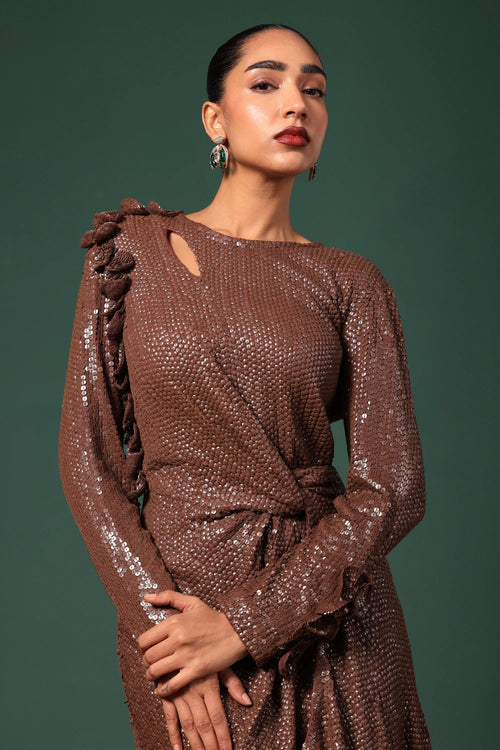 Mocha Mousse Knot Dress