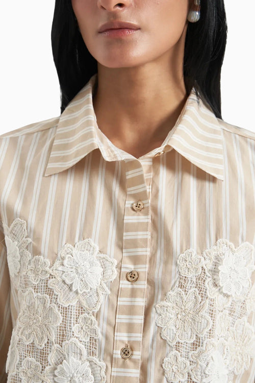 Toasted Vanilla Lace Shirt