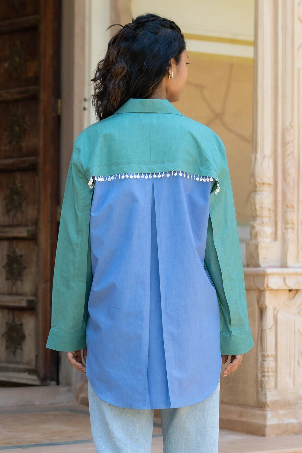 Aqua Blue Veinna Shirt