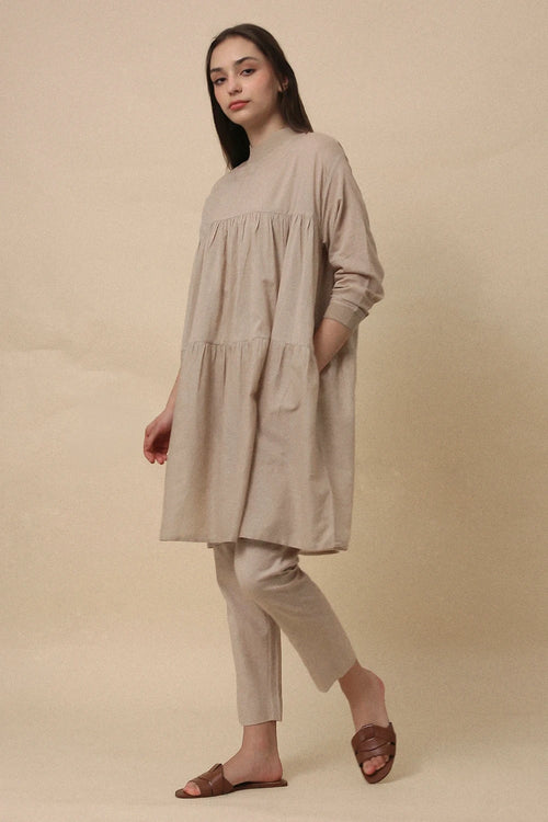Sand Mul Rib Vena Co-ord Set