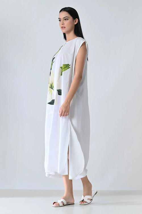 Soft Ivory Floral Printed Dress