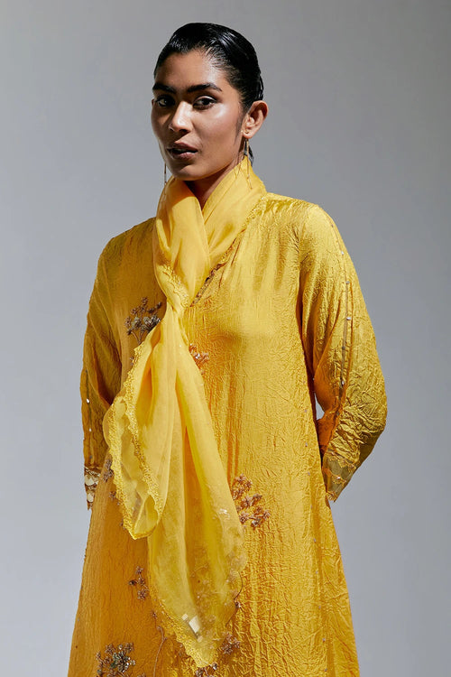 Amber Floral Lace Organza Dupatta
