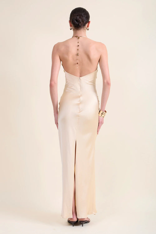 Sabrina Ruffled Backless Dress