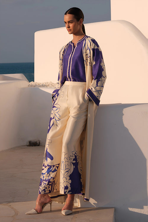 Ivory Blue Horses Printed Co-ord Set